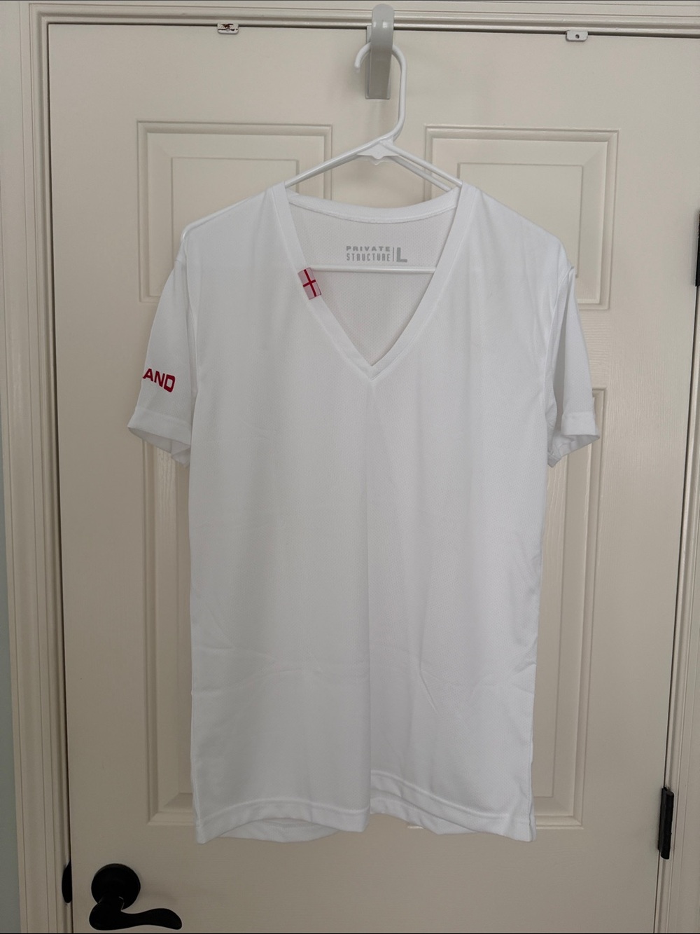 Men's White V-Neck Performance Tee by